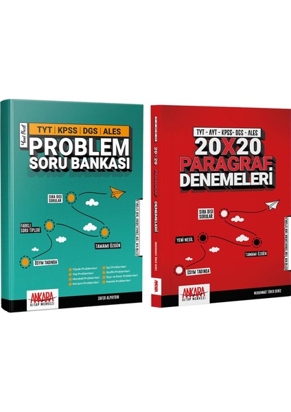 Ankara Kitap Merkezi Problemler Soru ve Paragraf Deneme Seti 2 Kitap