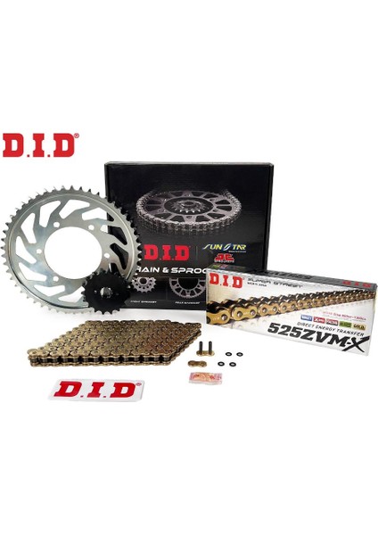 Zvm-X-Jt 2012-2022 Kawasaki Klz 1000 Versys Uyumlu Zincir Dişli Set Gold (Sarı) Renk