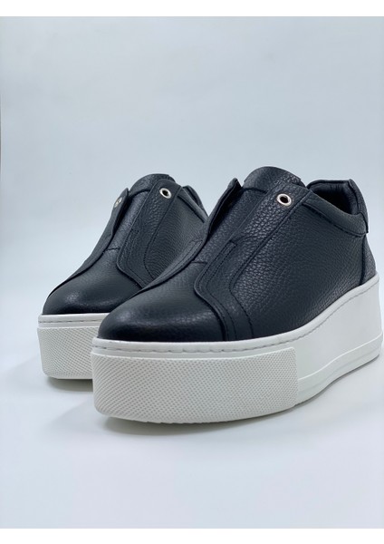 Kadın Nude Spor Ayakkabı Hakiki Deri Gizli Lastikli Yüksek Taban Sneaker fiyatları