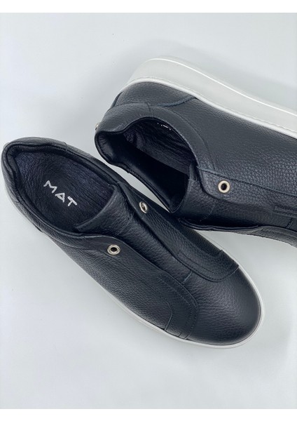 Kadın Nude Spor Ayakkabı Hakiki Deri Gizli Lastikli Yüksek Taban Sneaker fırsatları