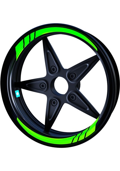 Floresan Yeşil Moto Gp Iç Jant Şeridi Sticker Çınar Extreme