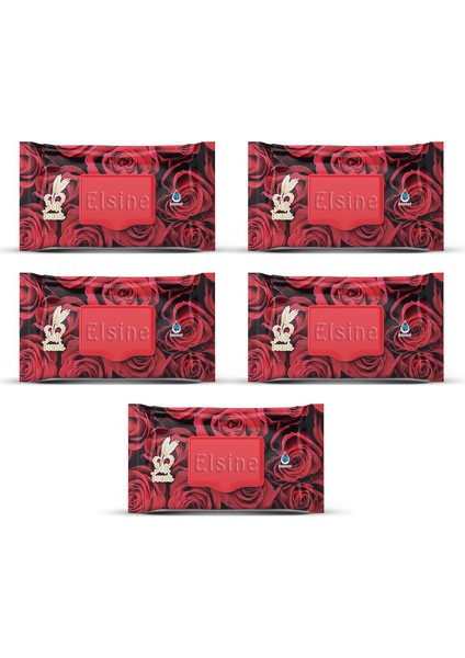 5 Paket Red Rose Islak Havlu Mendil 90 Adet Kapaklı Gül Kokulu