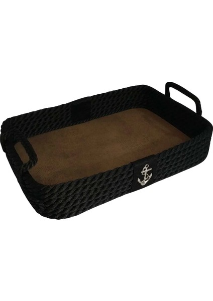 Deri Tabanlı Dikdörtgen Tepsi – Yat & Tekne, Marin ve Bahçe Tarzında Şıklık