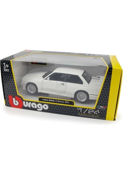 Bmw M3 (E30) 1988 Beyaz - 1:24 Ölçekli Pres Döküm Model Araba