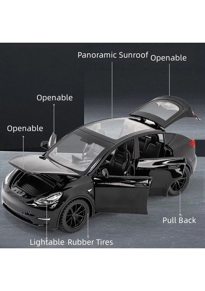 Tesla Model Y 1:32 Model Maket Araba Siyah