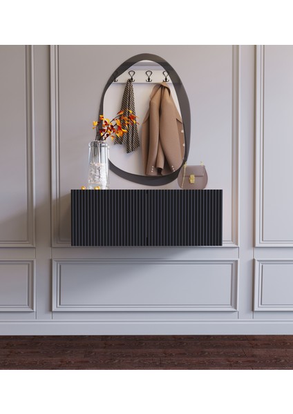 Çok Amaçlı Kapaklı Seyyar Duvara Monte Siyah Makyaj Masası. Dresuar, Tv Ünitesi fiyatları