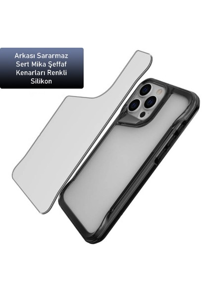 iPhone 15 Pro Uyumlu Kılıf Şık Kamera Koruma Tasarımı Arkası Sararmaz Şeffaf Kenarları Renkli T-Max indirimleri