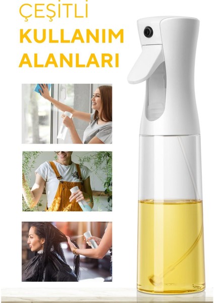 Sprey Cam Yağdanlık Yağ,sirke,sos Püskürtücü 200 ml Siyah Beyaz Kombin Renk