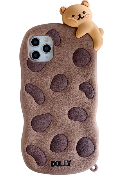 iPhone 13 ile Uyumlu Kılıf , Şirin Kolyeli Yumuşak Silikon Tamponlu Yaratıcı Eğlenceli 3D Karikatür Kurabiye Tasarımı Darbeye Dayanıklı Koruyucu Kılıf ( Cookies Bear, iPhone 13 ) (Yurt Dışından)