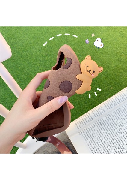 iPhone 13 ile Uyumlu Kılıf , Şirin Kolyeli Yumuşak Silikon Tamponlu Yaratıcı Eğlenceli 3D Karikatür Kurabiye Tasarımı Darbeye Dayanıklı Koruyucu Kılıf ( Cookies Bear, iPhone 13 ) (Yurt Dışından) modelleri