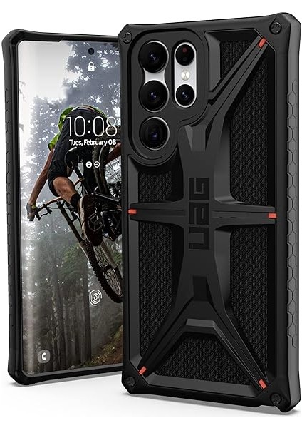Samsung Galaxy S22 Ultra Kılıf Için Tasarlandı Kevlar Siyah Sağlam Hafif Ince Darbeye Dayanıklı Premium Monarch Koruyucu Kapak, [6,8 Inç Ekran] (Yurt Dışından)