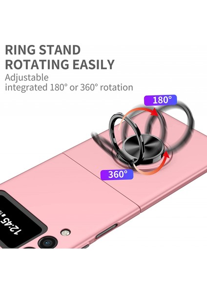 Galaxy Z Flip 3 5g Için Kılıf, Samsung Galaxy Z Flip 3 5g ile Uyumlu, Ince, Sert, Polikarbonat, Darbelere Dayanıklı, Çıtçıtlı Halkalı Kılıf, Pembe (Yurt Dışından) fırsatları