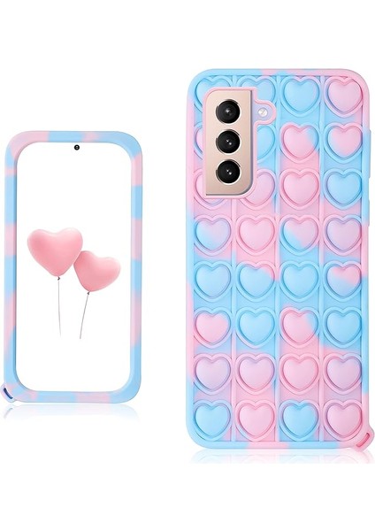 Samsung Galaxy S21 Plus Için Trendy Eğlenceli Kılıf,silikon Estetik Karikatür Komik Sevimli Serin Kawaii Tasarımcı Eğlenceli Fidget Erkek Kız Kadın Erkek Mavi Kalp -Samsung Galaxy (Yurt Dışından)