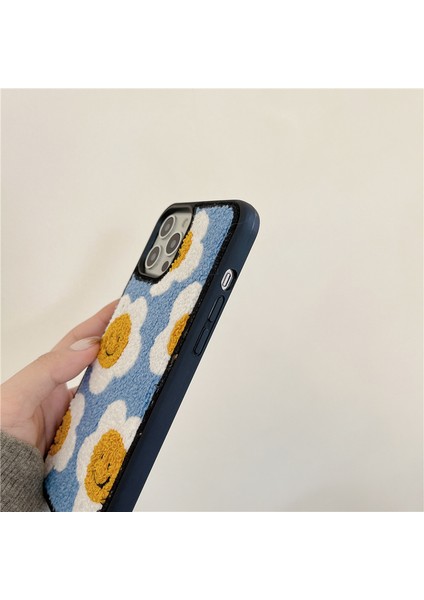 Sevimli Çiçek Havlu Nakış Çiçek Kılıf iPhone ile Uyumlu 13PROMAX Gülen Yüz Desen Kış Yumuşak Darbeye Dayanıklı Arka Kapak iPhone 13PRO Max 6.7''(Ayçiçeği) (Yurt Dışından) fırsatları
