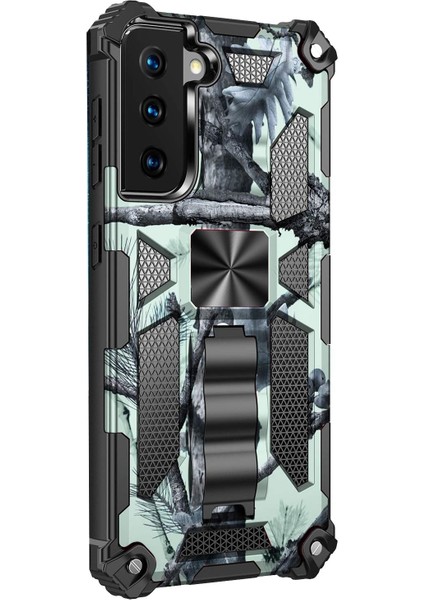 Samsung Galaxy S21 Telefon Kılıfı, Ağır Hizmet Tipi Darbeye Dayanıklı Askeri Sınıf Düşmeye Karşı Koruma ve Samsung Galaxy S21 Için Dahili Manyetik Kapaklı Kamuflaj Sağlam Kılıf , N (Yurt Dışından) fiyatları