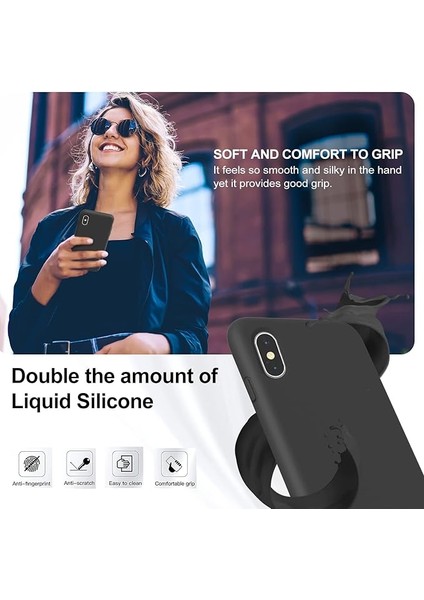 iPhone 6plus Kılıf, Yumuşak Sıvı Silikon, Ultra Ince Kauçuk, Tüm Vücut Koruması (Siyah) (Yurt Dışından) modelleri