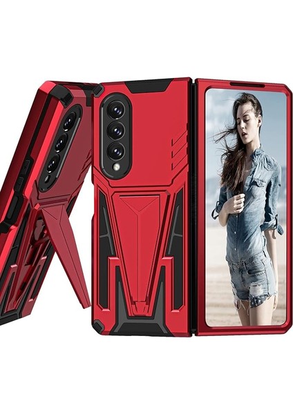 Samsung Galaxy Z Fold 3 5g ile Uyumlu Dahili Destek Ayaklı Kılıf,samsung Z Fold 3 Kılıf Manyetik Stand Tasarımı, Sağlam Askeri Sınıf Düşme Önleyici Aşınmaya Dayanıklı Darbeye Dayan (Yurt Dışından)