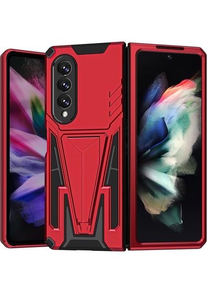 Samsung Galaxy Z Fold 3 5g ile Uyumlu Dahili Destek Ayaklı Kılıf,samsung Z Fold 3 Kılıf Manyetik Stand Tasarımı, Sağlam Askeri Sınıf Düşme Önleyici Aşınmaya Dayanıklı Darbeye Dayan (Yurt Dışından)