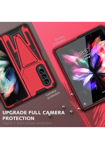 Samsung Galaxy Z Fold 3 5g ile Uyumlu Dahili Destek Ayaklı Kılıf,samsung Z Fold 3 Kılıf Manyetik Stand Tasarımı, Sağlam Askeri Sınıf Düşme Önleyici Aşınmaya Dayanıklı Darbeye Dayan (Yurt Dışından)