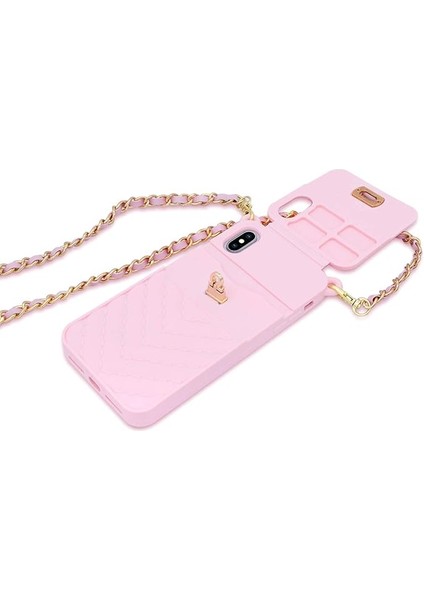 IPHONE13 Pro Max Cüzdan Cep Telefonu Kılıfı Boyunlu ve Kurye Zinciri Kredi Kartı Yuvası Kız Kadın Silikon Darbeye Dayanıklı Cep Telefonu Kılıfı（pembe） (Yurt Dışından) modelleri