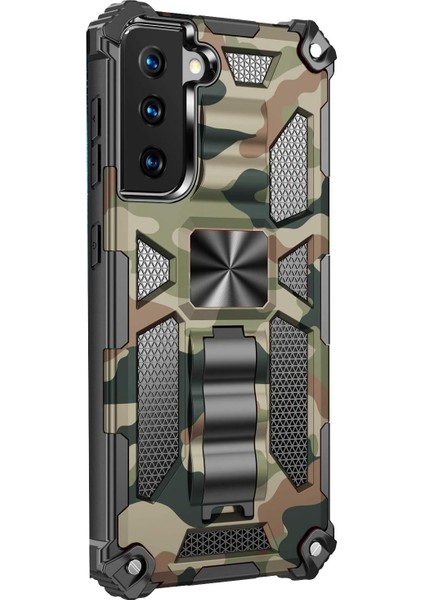 Samsung Galaxy S21 Plus Telefon Kılıfı, Ağır Hizmet Tipi Darbeye Dayanıklı Askeri Sınıf Düşmeye Karşı Koruma ve Samsung Galaxy S21 Plus Için Dahili Manyetik Kapak ile Kamuflaj Sağl (Yurt Dışından) fiyatları