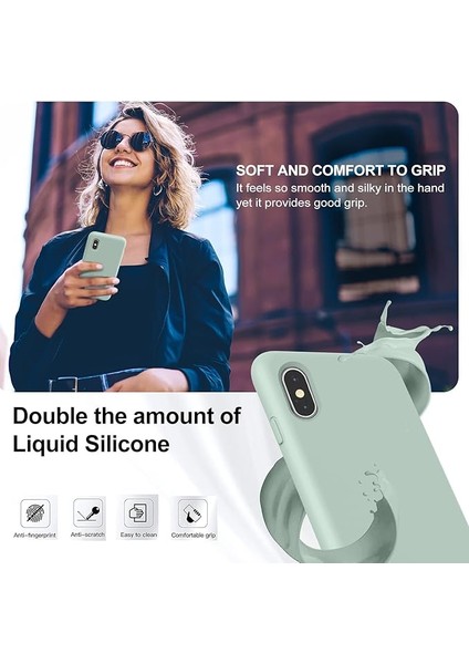 iPhone 6plus Kılıf, Yumuşak Sıvı Silikon, Ultra Ince Kauçuk, Tüm Vücut Koruması（açık Yeşil） (Yurt Dışından) modelleri