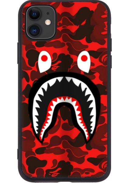 iPhone 13 Pro Için Kırmızı Küçük Canavar Serisi Desenli Cam Telefon Kılıfı Max Temperli Cam Arka Kapak Kılıfı (Yurt Dışından)