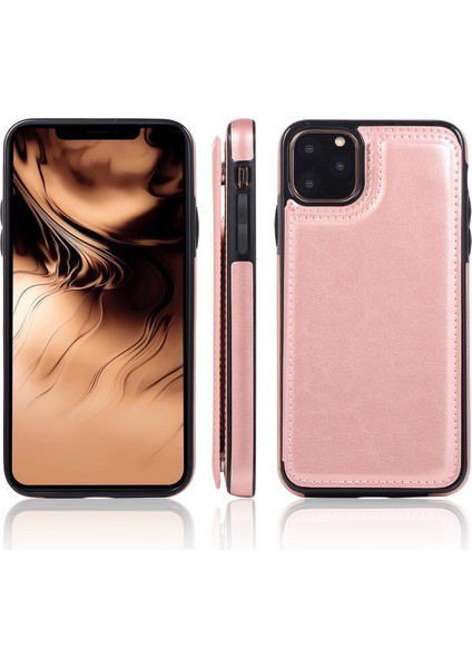 IPHONE11PRO Için Kart Tutuculu Kılıf, Ince Dayanıklı Premium Yumuşak Deri, Cüzdan Kılıf Manyetik Toka Çubuğu Darbeye Dayanıklı Koruyucu Kılıf (Yurt Dışından)