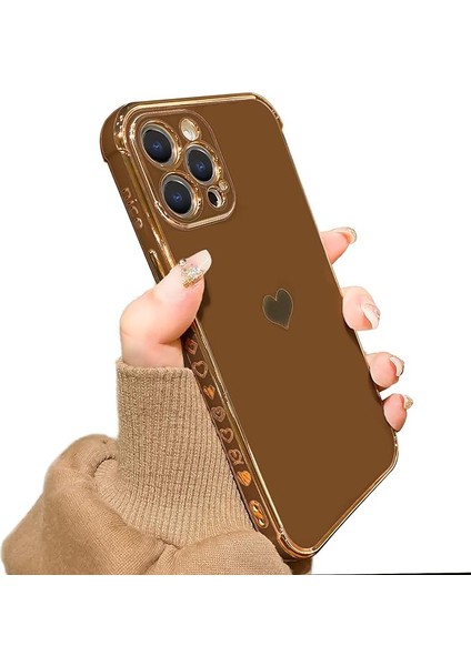 iPhone 12 Pro Max Kılıf ile Uyumlu Love Heart Kaplama Arka Kapak, iPhone 12 Pro Max Için Eğlenceli Sevimli Yan Küçük Desenli Yumuşak Tpu Darbeye Dayanıklı Kamera Koruyucu Elektroli (Yurt Dışından)