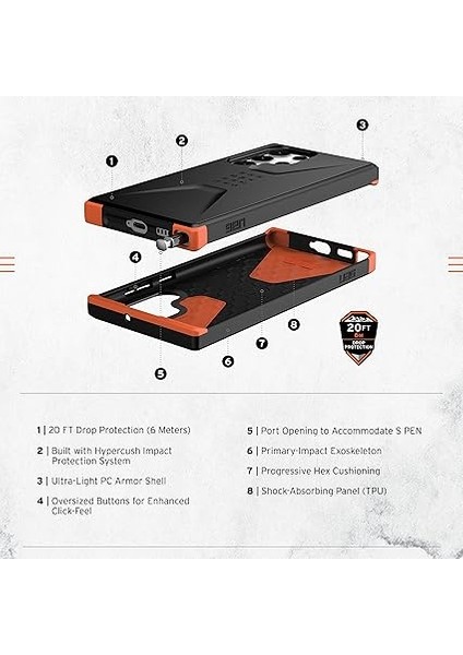 Samsung Galaxy S22 Ultra Kılıf Için Tasarlandı Siyah Şık Ultra Ince Şok Emici Sivil Koruyucu Kapak, [6,8 Inç Ekran] (Yurt Dışından) modelleri