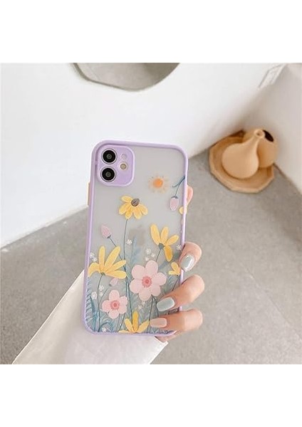 iPhone 13 ile Uyumlu Clear Frosted Pc Için Kılıf Geri 3D Çiçekli Kız Kadın ve Yumuşak Tpu Tampon Koruyucu Silikon Ince Darbeye Dayanıklı Kılıf iPhone 13-Taro Mor (Yurt Dışından) fiyatları
