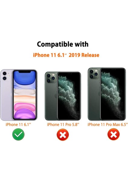 Cüzdan iPhone 11 Için Kordon Askılı Telefon Kılıfı Kredi Kartı Tutacağı Crossbody, Pu Deri Koruyucu Çanta Fermuarlı Çanta Çubuğu Kapak Kadın Kız (Gül Altın) (Yurt Dışından)