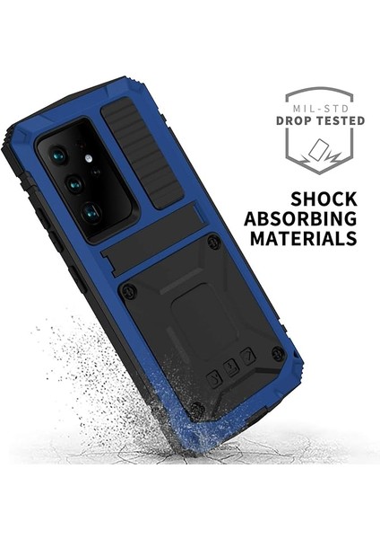 Samsung S21 5g Metal Kılıf Ekran Koruyuculu Askeri Sağlam Ağır Hizmet Darbeye Dayanıklı Standlı Tam Kapak Samsung S21 5g Kılıfı (Mavi, S21) (Yurt Dışından) fiyatları