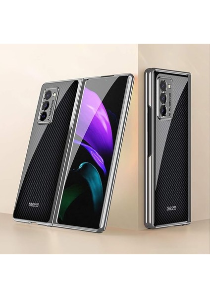 Samsung Galaxy Z Fold 2 Için Kılıf Lüks Plastik Kaplama Kristal Yüzük Tutucu Darbeye Dayanıklı Koruma Finish Tampon Kılıfı Için Samsung Galaxy Z Fold 2 5g (Karbon Fiber) (Yurt Dışından)