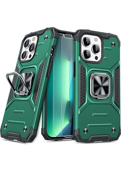 iPhone 13 Pro Için Ultra Ince Yumuşak Yastıklama Koruyucusu, Ağır Iş Koruması ve Dairesel Destek Koruyucusu (Yeşil) (Yurt Dışından)