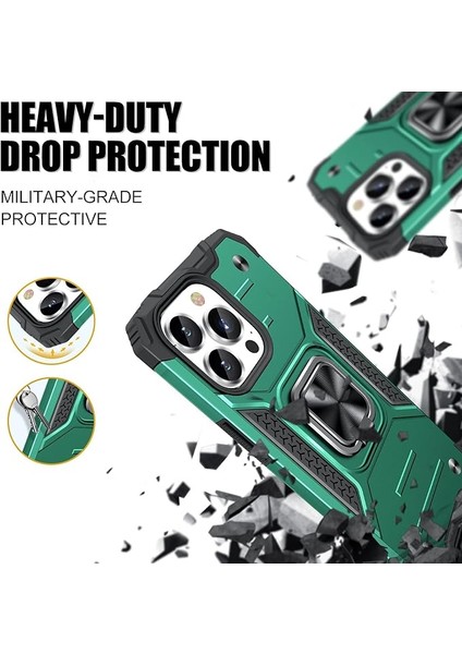 iPhone 13 Pro Için Ultra Ince Yumuşak Yastıklama Koruyucusu, Ağır Iş Koruması ve Dairesel Destek Koruyucusu (Yeşil) (Yurt Dışından) modelleri