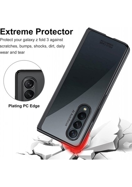 Samsung Galaxy Z Fold 3 2021 ile Uyumlu Kılıf Için, Şeffaf Sert Pc Kasası Sarı Çizilmeye Dayanıklı Galvanizli Koruyucu Kılıf Samsung Galaxy Z Fold 3 5g 2021 - Siyah (Yurt Dışından) fiyatları