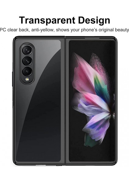 Samsung Galaxy Z Fold 3 2021 ile Uyumlu Kılıf Için, Şeffaf Sert Pc Kasası Sarı Çizilmeye Dayanıklı Galvanizli Koruyucu Kılıf Samsung Galaxy Z Fold 3 5g 2021 - Siyah (Yurt Dışından) fırsatları