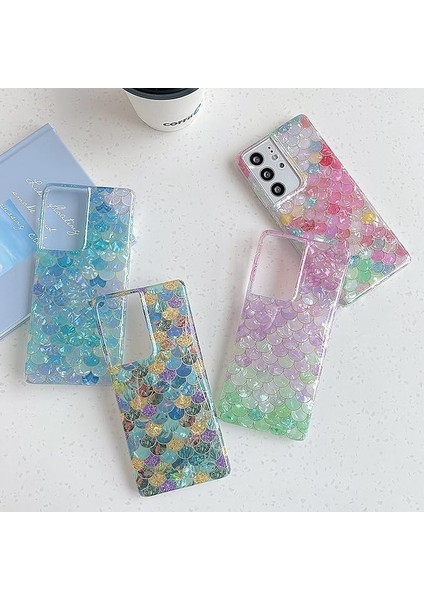 Samsung Galaxy S22 Ultra 5g ile Uyumlu 6.8 Inç Kılıf Lüks Elektroliz Denizkızı Balık Terazi Telefon Kılıfı Gradyan Kadınlar Için Yumuşak Parlak Darbeye Dayanıklı Kapak Tampon (Yurt Dışından) fırsatları