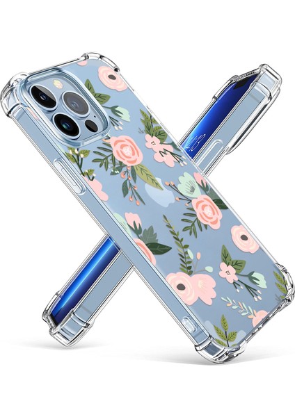 iPhone 13 Pro Max Kılıf 6.7 Inç ile Uyumlu, Çiçek Şeffaf Tpu Ince Tampon Darbeye Dayanıklı Koruyucu Yumuşak Floden Lite Serisi Telefon Kılıfı KAPAK（003） (Yurt Dışından)