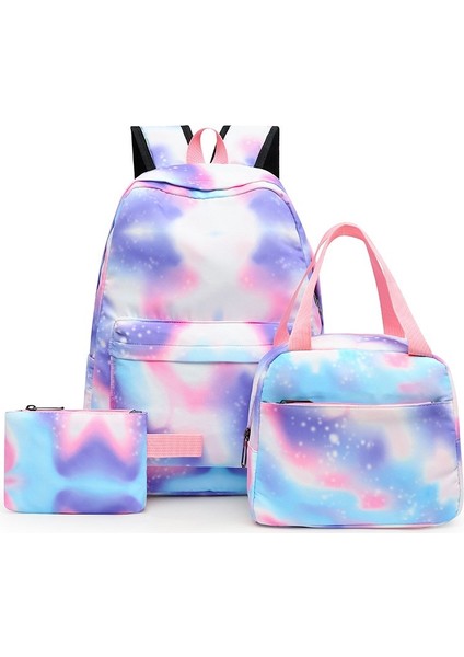 Travel Üç Parçalı Okul Çantası Öğrenci Sırt Çantası Kampüs Okul Çantası Sırt Çantası Yemek Çantası Kalem Kutusu (Yurt Dışından)