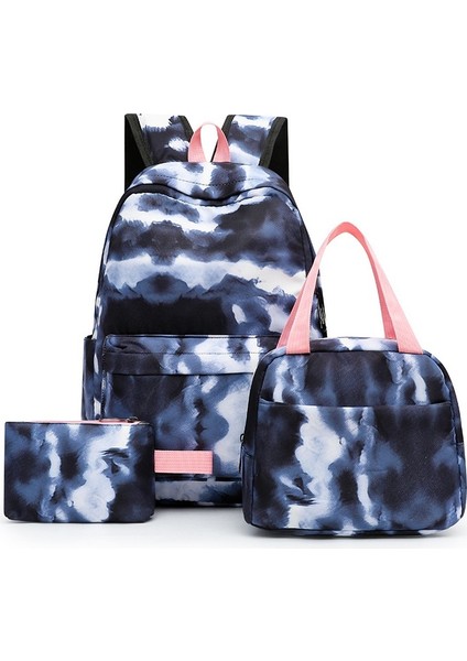 Travel Üç Parçalı Okul Çantası Öğrenci Sırt Çantası Kampüs Okul Çantası Sırt Çantası Yemek Çantası Kalem Kutusu (Yurt Dışından)