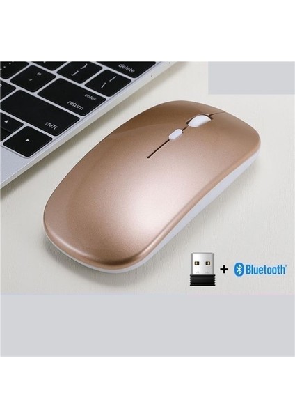 Kablosuz Bluetooth Fare Çift Modlu FVW309S Şarj Edilebilir Bluetooth Ofis Sessiz Fare (Yurt Dışından)