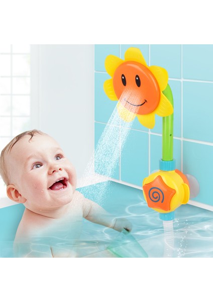 Çocuk Banyosu Ayçiçeği Sprey Banyo Oyuncağı Elektrikli Manuel Güneş Duşu Bebek Banyo Oyuncağı (Yurt Dışından)