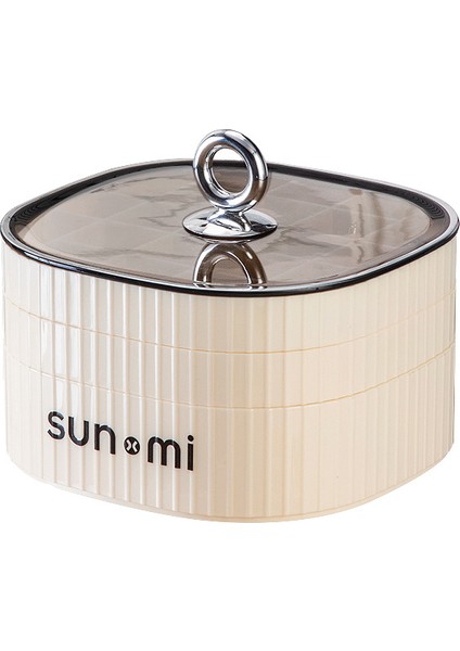 Retro Krem ​​tarzı Mücevher Saklama Kutusu, Yüksek Görünümlü Çok Katmanlı Küpeler, Küpeler, Kolyeler, Yüzükler, Saatler, Mücevher Kutuları (Yurt Dışından)