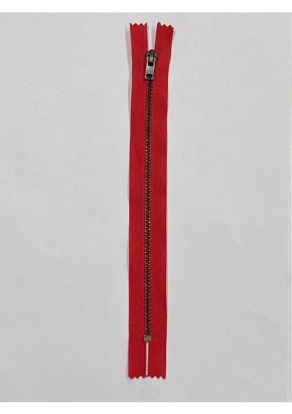 Kot Pantolon Fermuarı / Demir Diş Pantolon Fermuarı / Kırmızı Oksit 20 cm