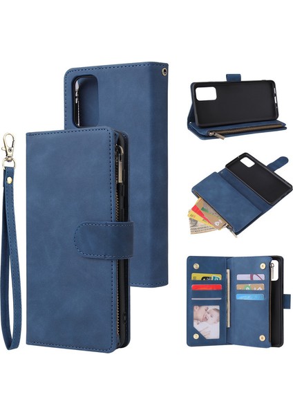 Samsung Galaxy Note 20 Ultra Cüzdan Kılıf ile Uyumlu Gaxaly Notes 20ULTRA Mavi Için Temperli Telefon Kılıfları (Yurt Dışından)