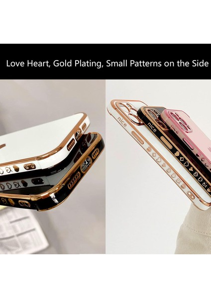 iPhone 13 Için Uyumlu, 6.1 Inç Kılıf Kaplama Aşk Kalp Telefon Kılıfı, Eğlenceli Sevimli Yan Küçük Desen Yumuşak Tpu Hava Yastığı Düşme Önleyici Darbeye Dayanıklı Kamera Koruyucu El (Yurt Dışından) modelleri