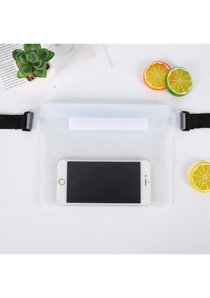 Ayarlanabilir Bel Askılı 2 Adet Su Geçirmez Telefon Çantası, Plaj Için Su Geçirmez Kese Kuru Çanta Yüzme Dalış Botla Balıkçılık Kano (Beyaz) (Yurt Dışından)