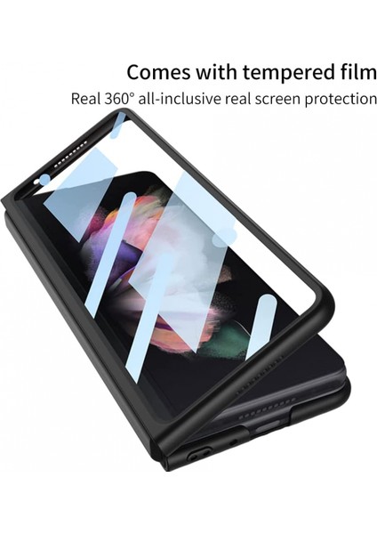 Samsung Galaxy Z Için Katlama 3 Kılıf, Ince Çanta Kılıfı ve Film Hepsi Bir Arada Manyetik Standlı Kılıf (Siyah) (Yurt Dışından) fırsatları